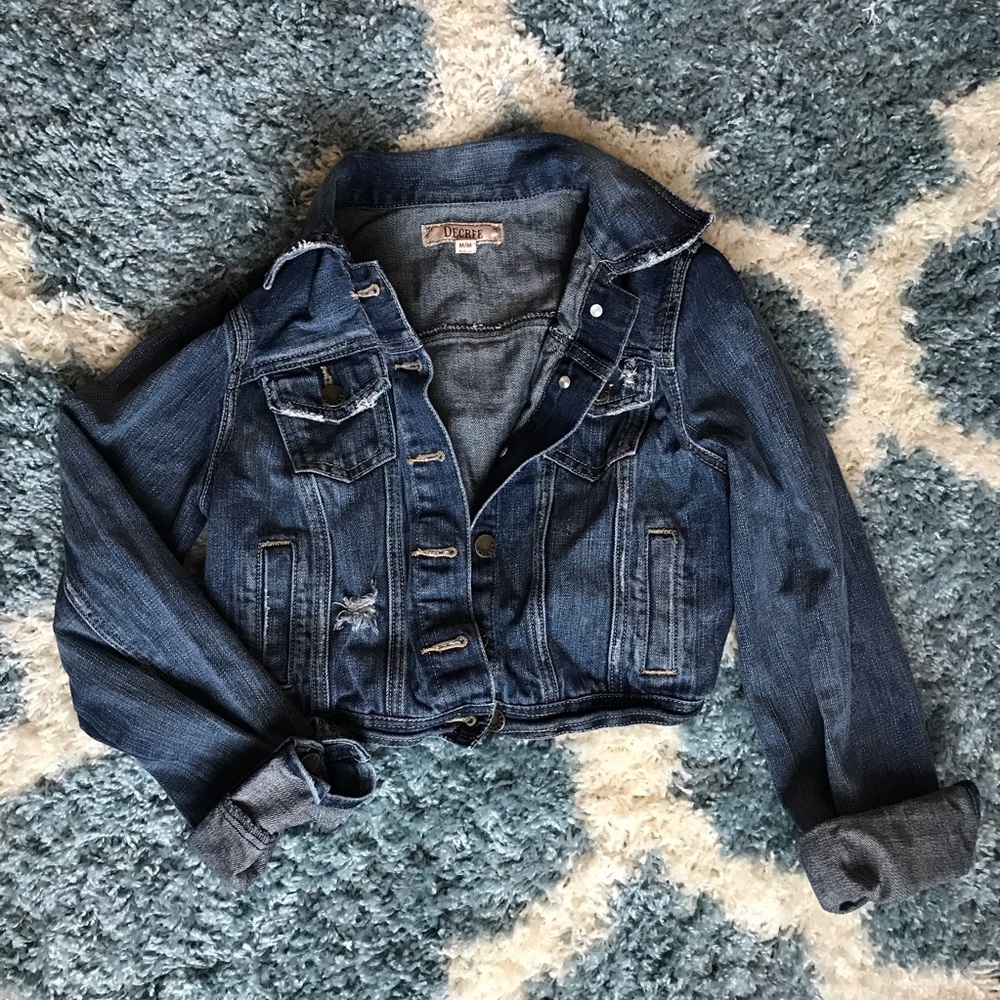 Decree Cropped Denim Jacket EUC